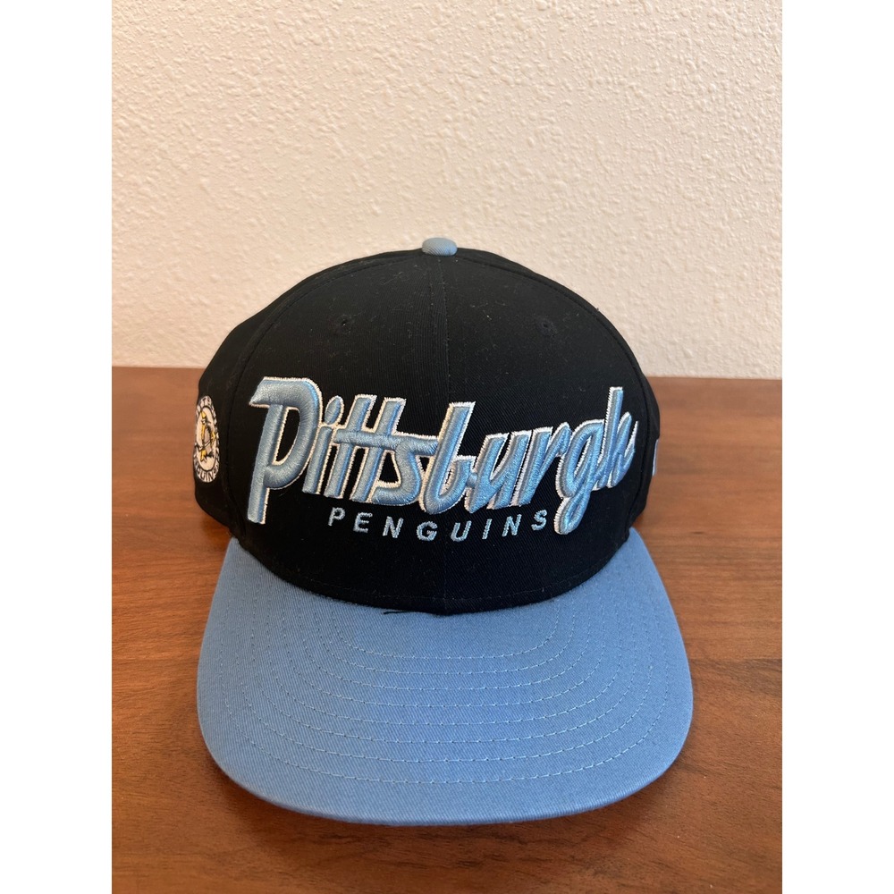 New Era 9FIFTY Pittsburgh Penguins Snapback Hat Black Blue Vintage Hockey NHL